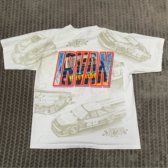 Vintage Ford Official Sportswear Ernie Irvan T Shirt Mens XXL White AOP Racing - Picture 4 of 11
